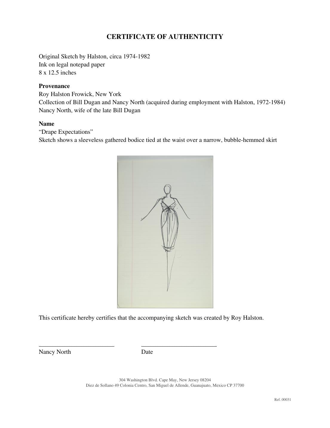 Certificate of authenticity for “Drape Expectations”