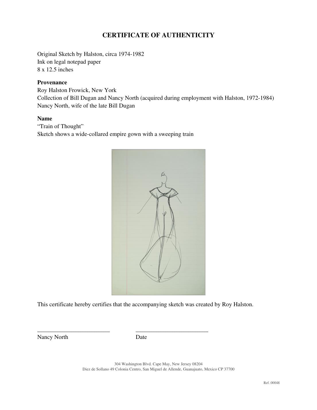 Certificate of authenticity for “Train of Thought”