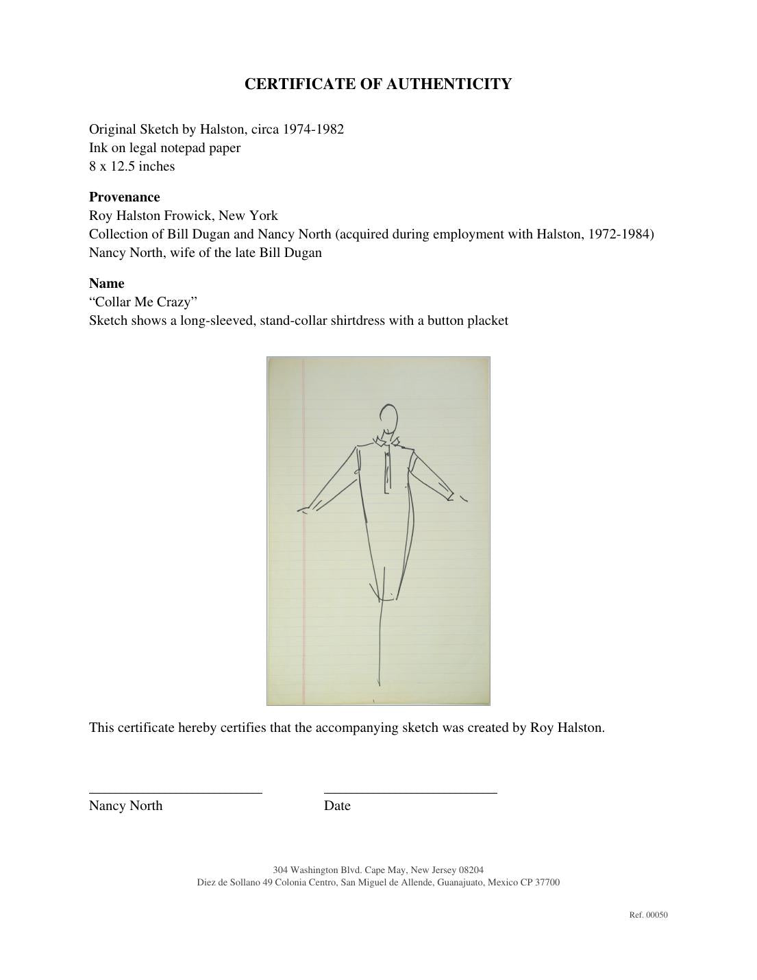 Certificate of authenticity for “Collar Me Crazy” (No. 00050)