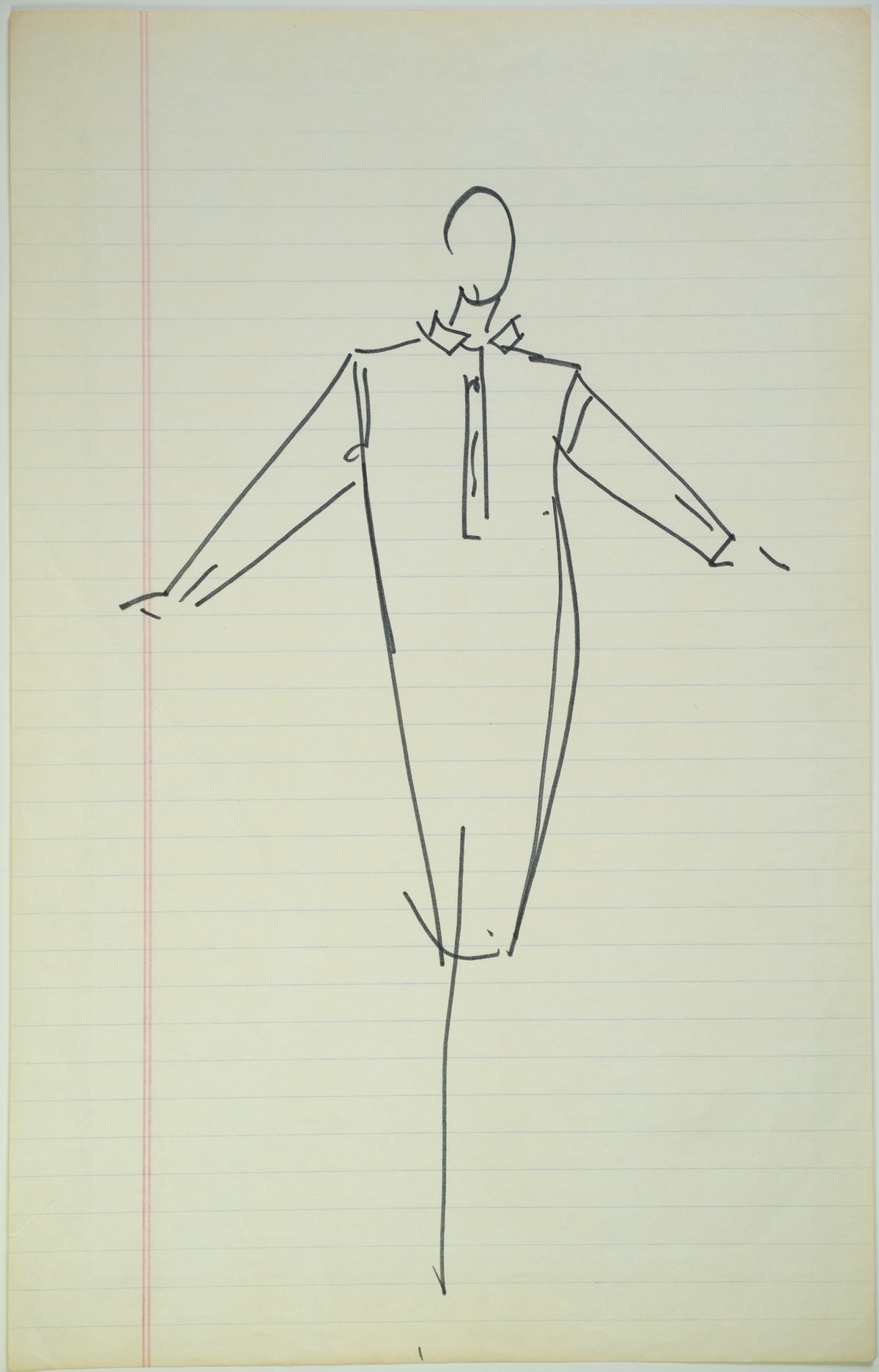 Set sketch 2 of 4: “Collar Me Crazy”, original Halston pen sketch, product number 00050