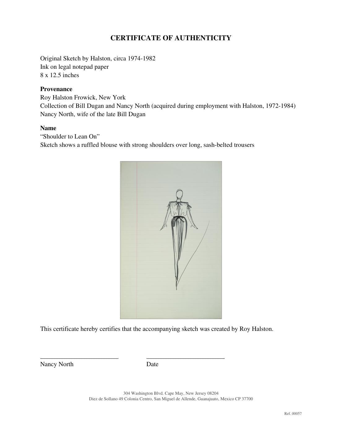 Certificate of authenticity for “Shoulder to Lean On”