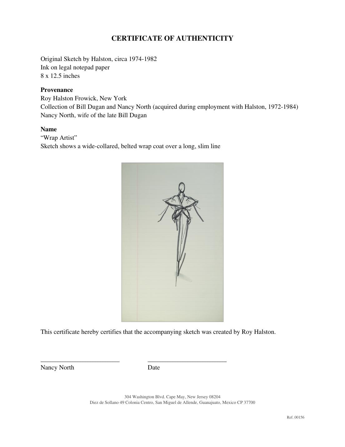 Certificate of authenticity for “Wrap Artist”