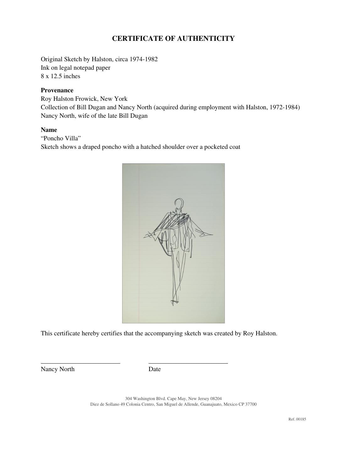 Certificate of authenticity for “Poncho Villa”