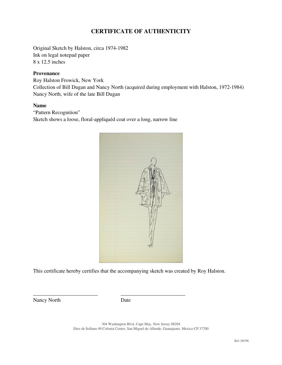 Certificate of authenticity for “Pattern Recognition”