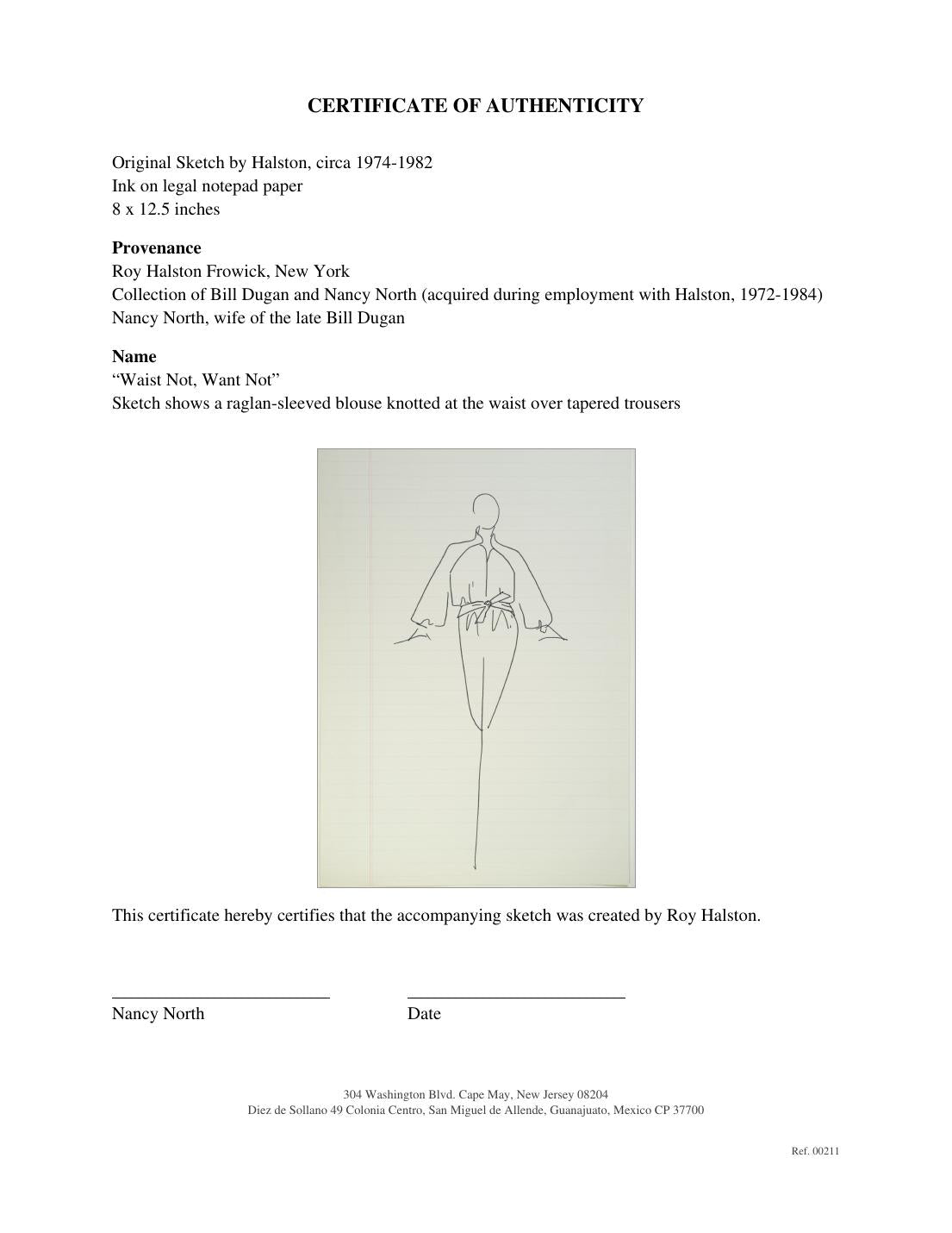 Certificate of authenticity for “Waist Not, Want Not”