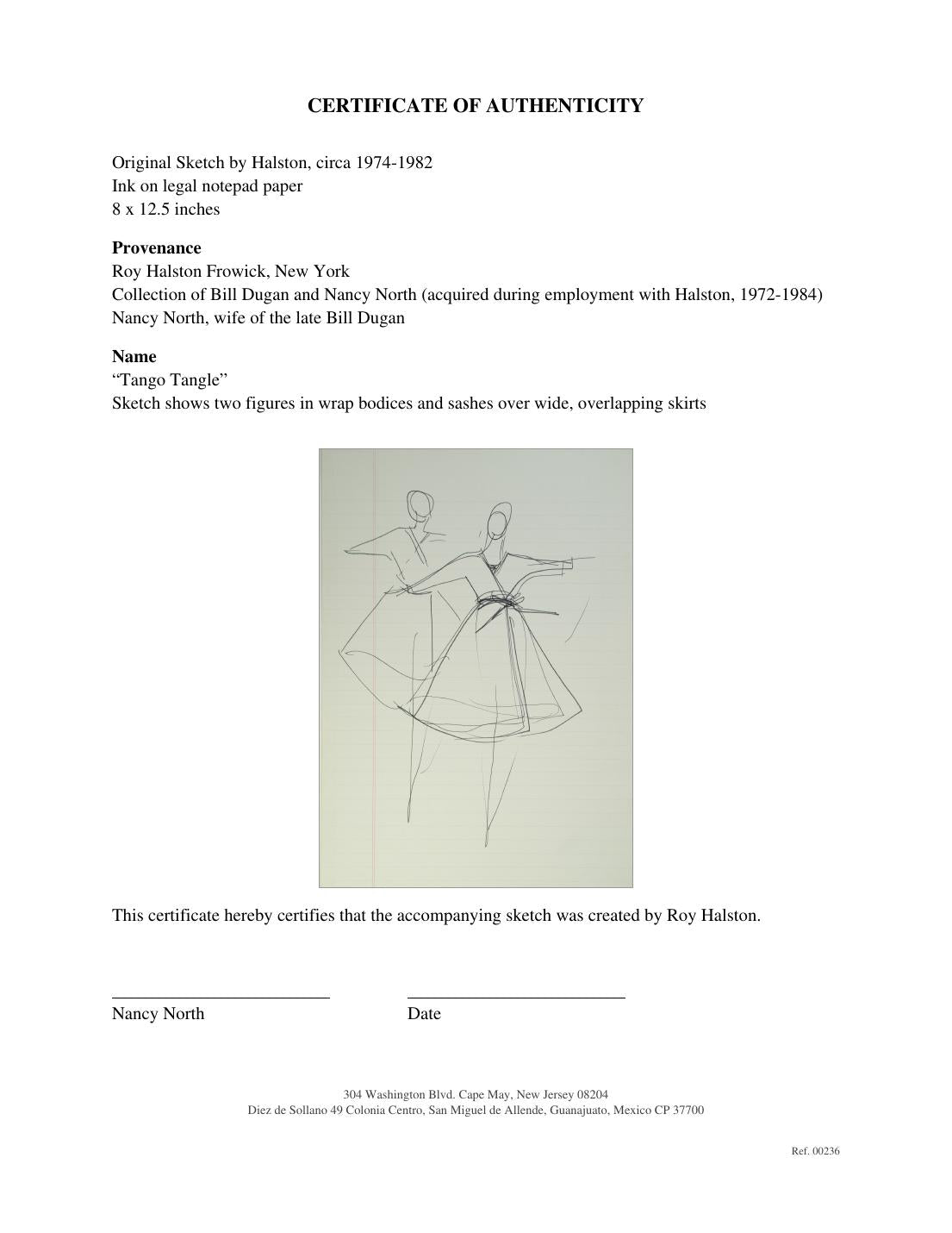 Certificate of authenticity for “Tango Tangle”