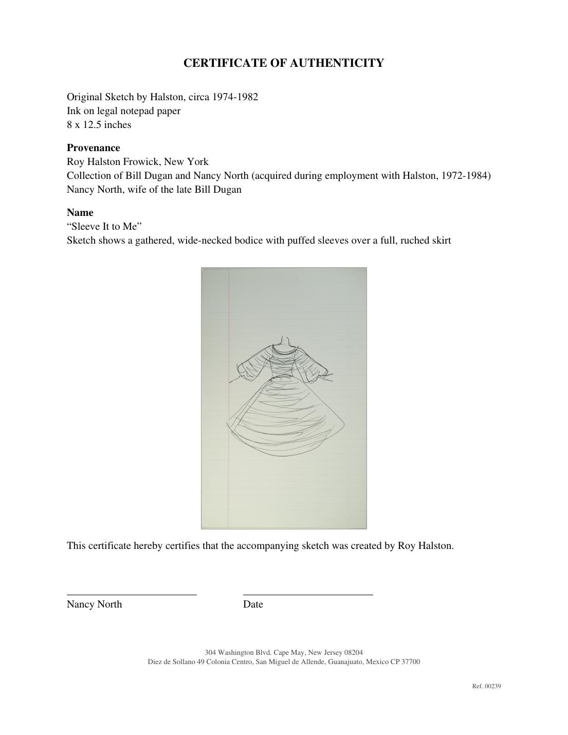 Certificate of authenticity for “Sleeve It to Me”