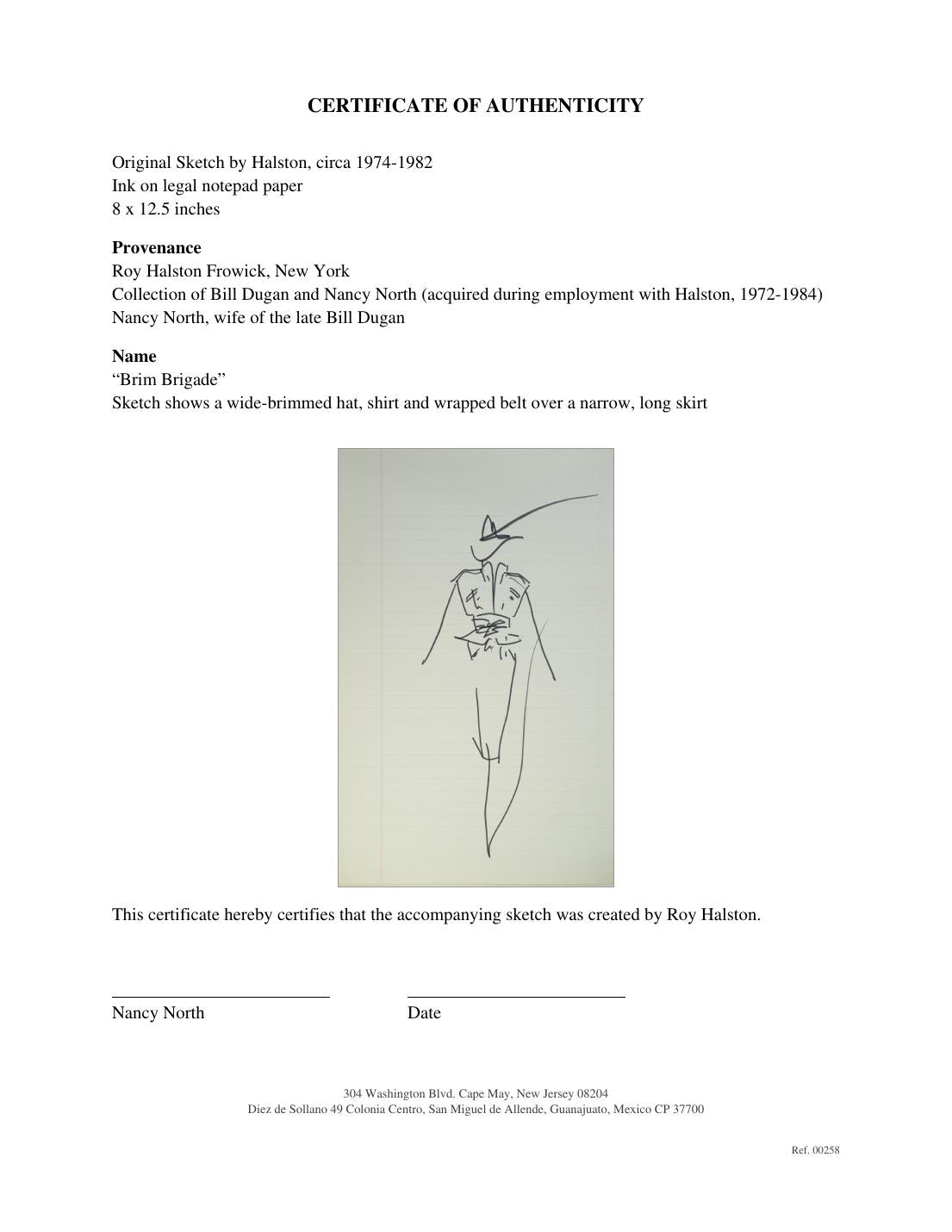 Certificate of authenticity for “Brim Brigade” (No. 00258)