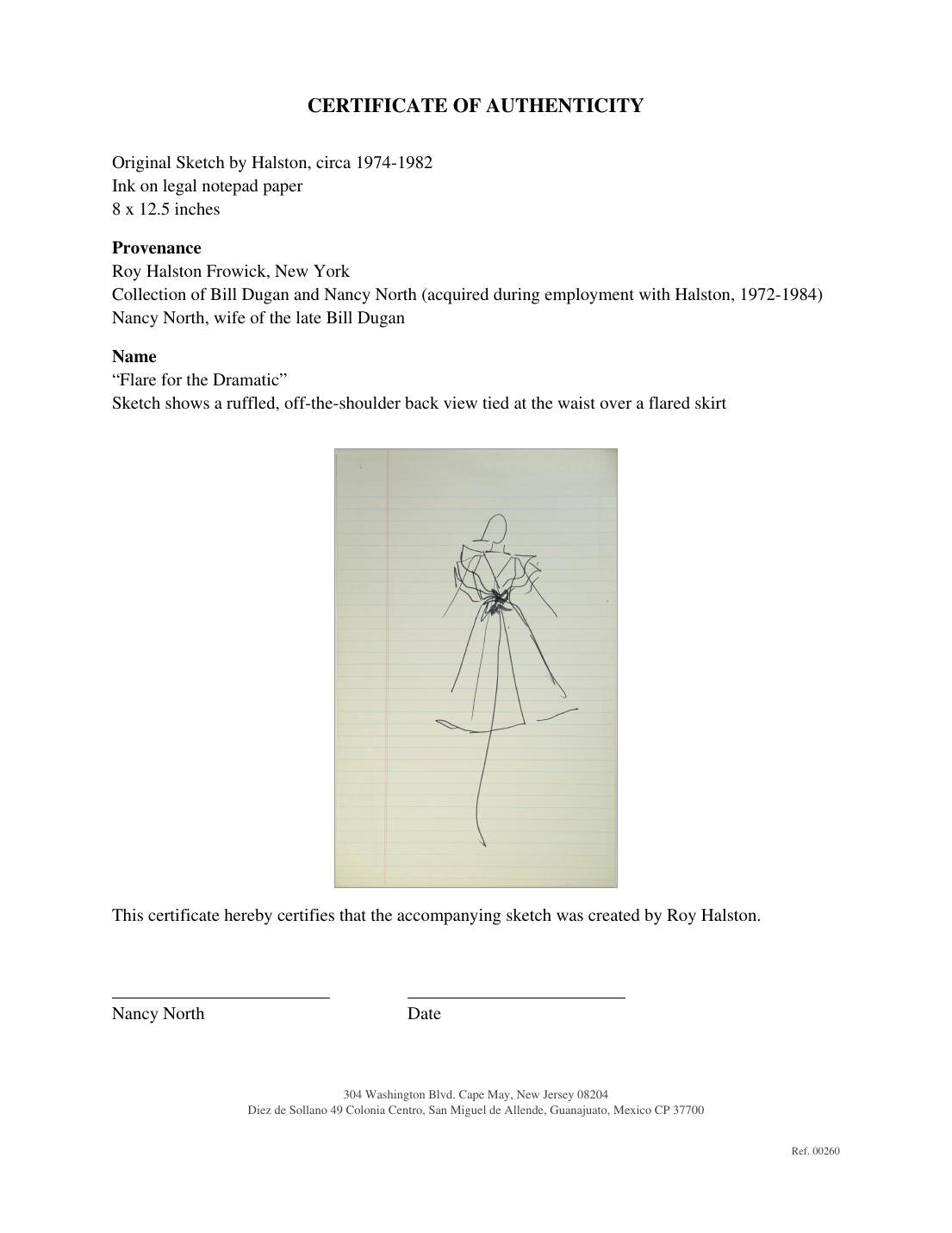 Certificate of authenticity for “Flare for the Dramatic”