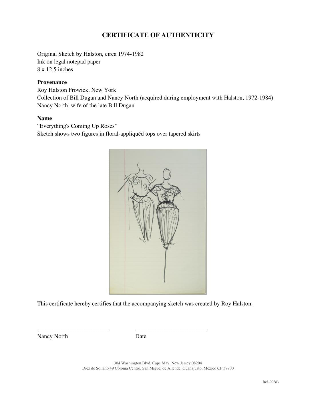 Certificate of authenticity for “Everything's Coming Up Roses”