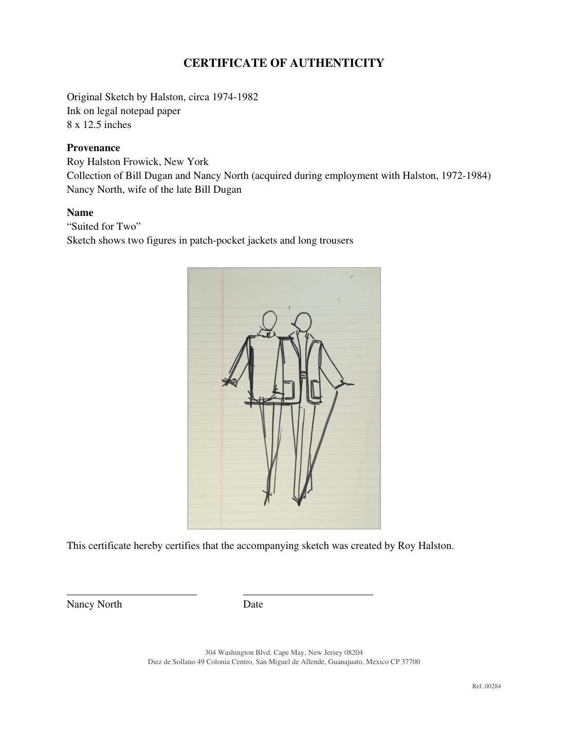 Certificate of authenticity for “Suited for Two”