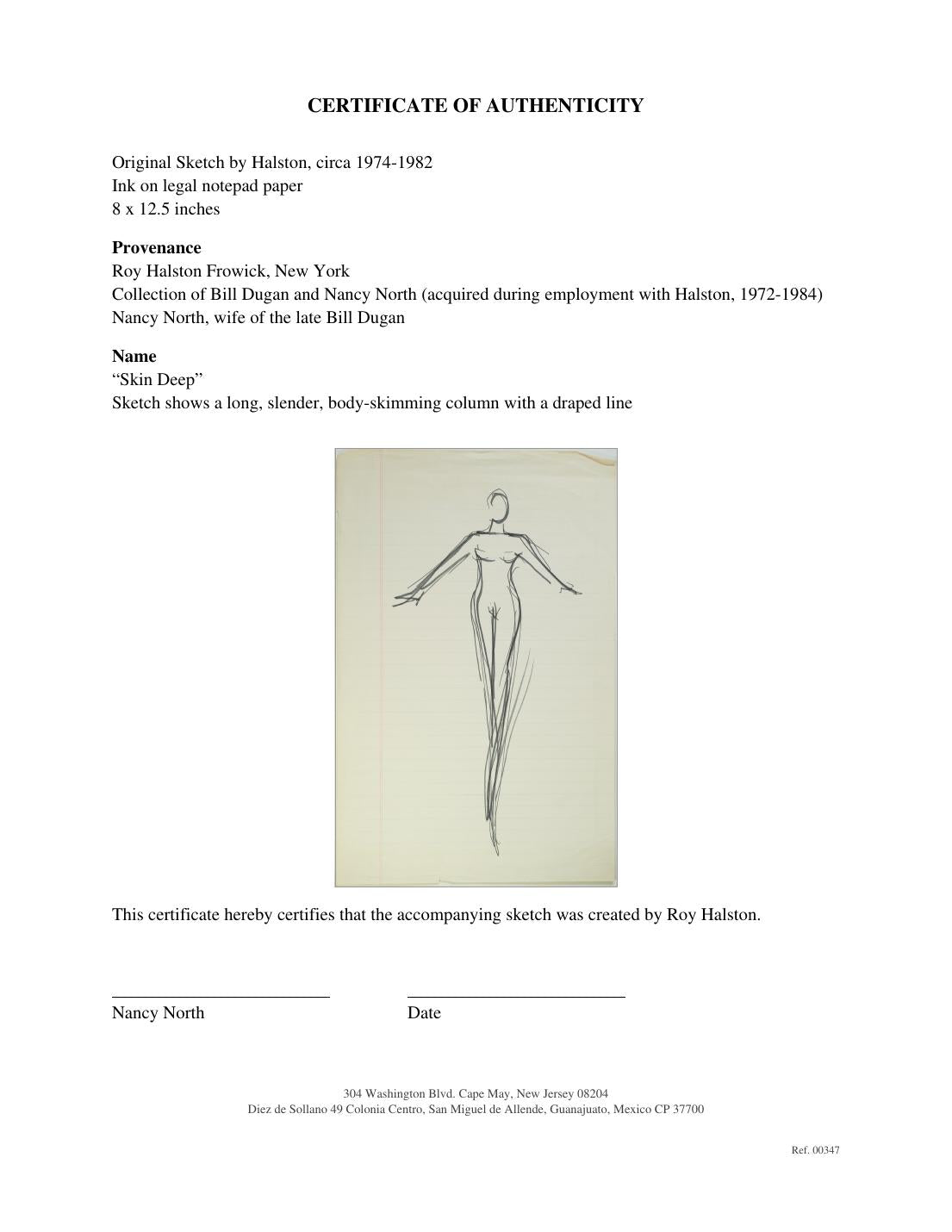 Certificate of authenticity for “Skin Deep”