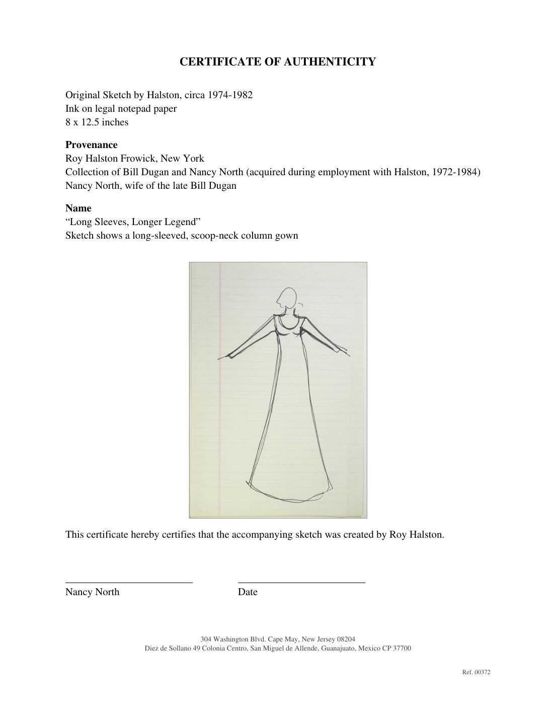 Certificate of authenticity for “Long Sleeves, Longer Legend”