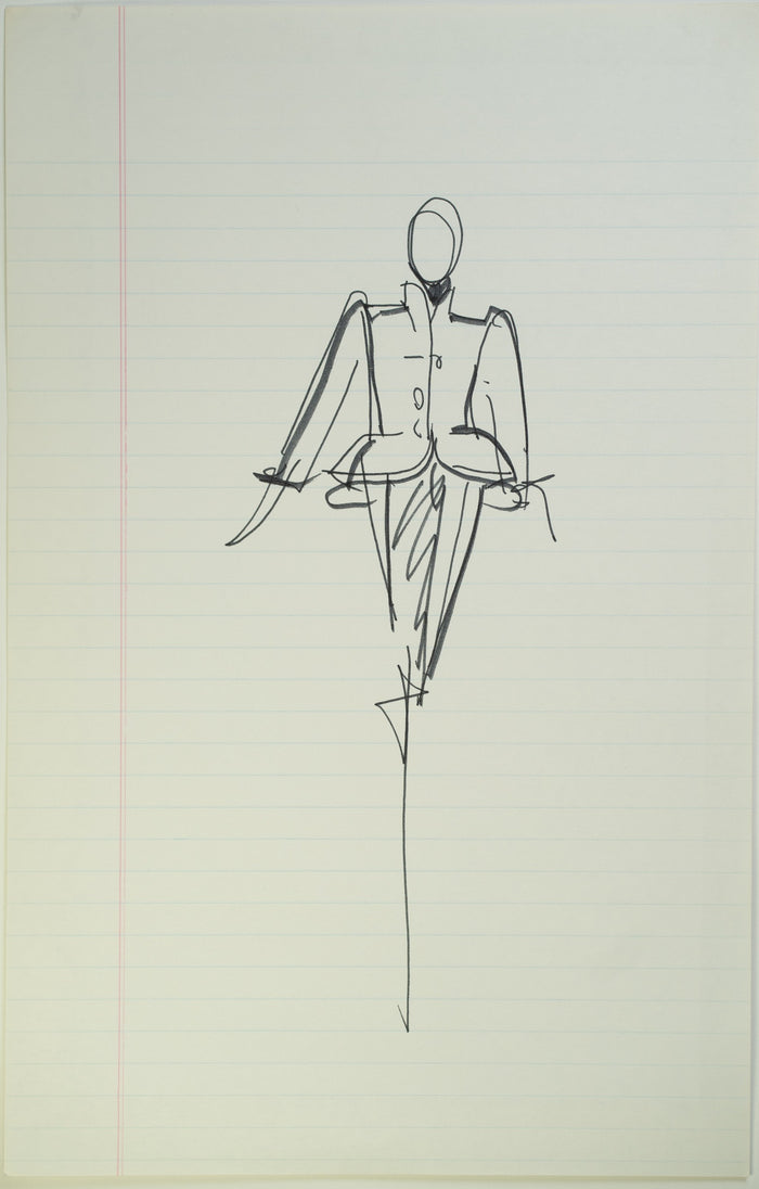 Original Halston pen sketch, product number 00395