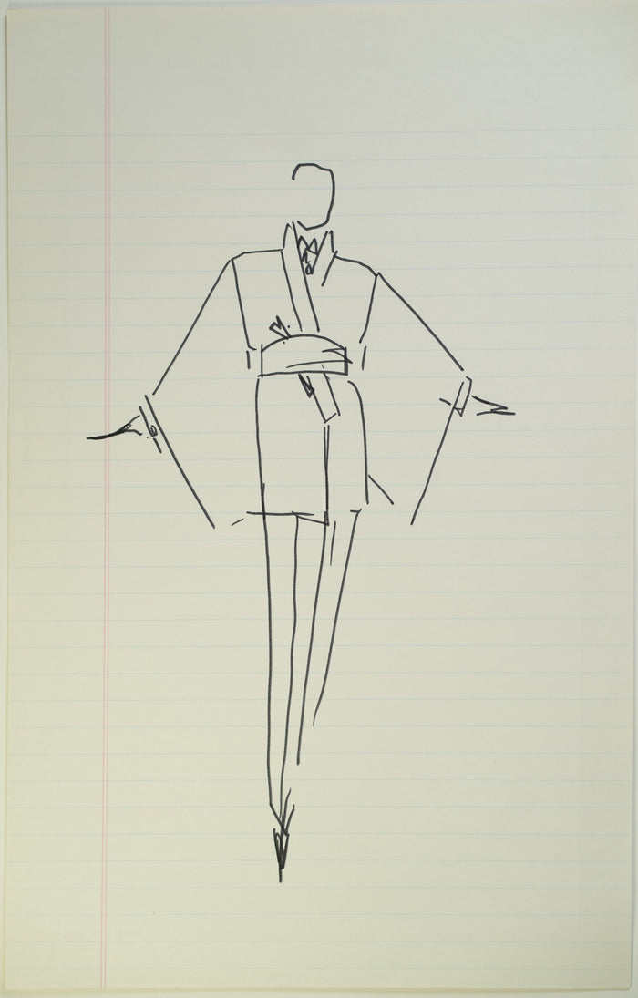 Original Halston pen sketch, product number 00397