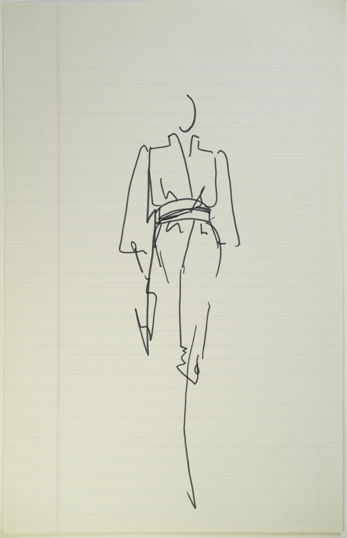 Original Halston pen sketch, product number 00400