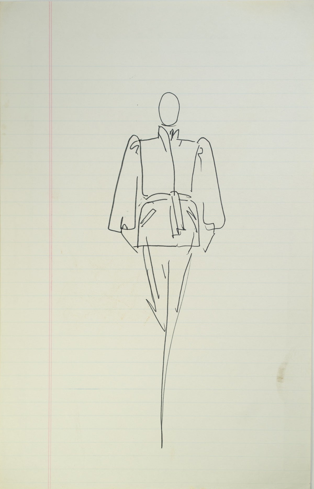 Original Halston pen sketch, product number 00401