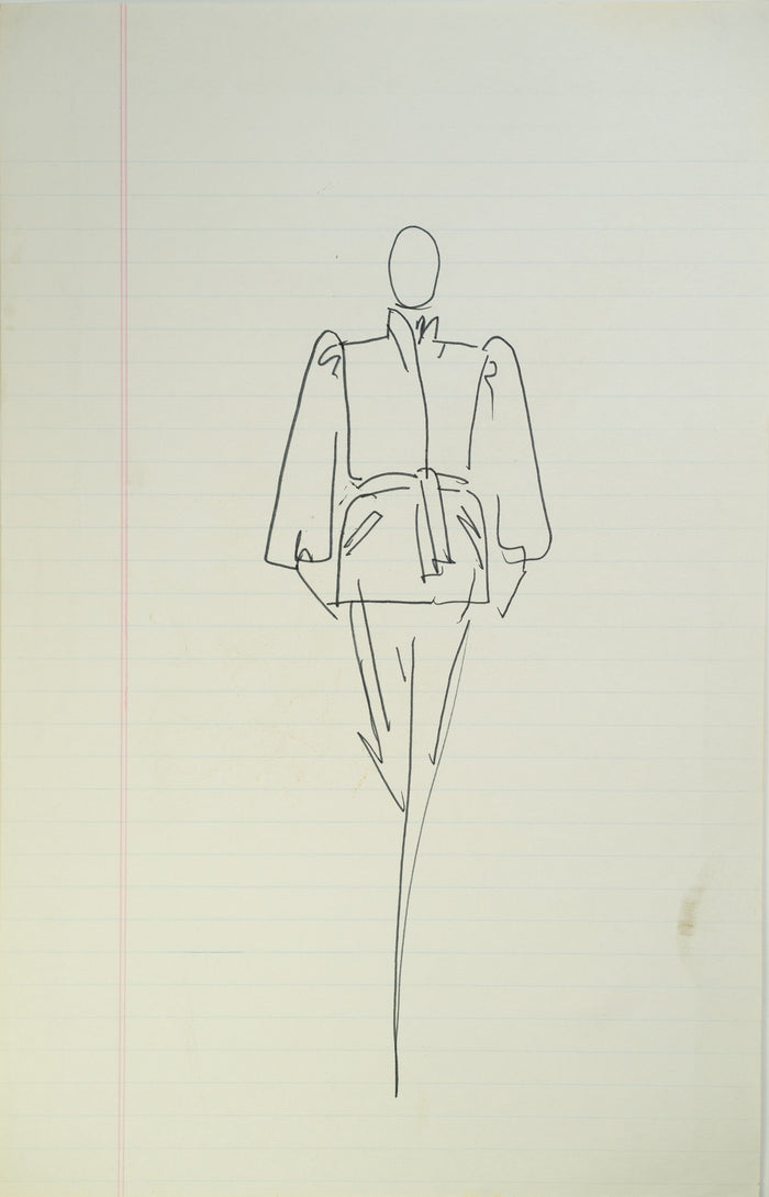 Original Halston pen sketch, product number 00401