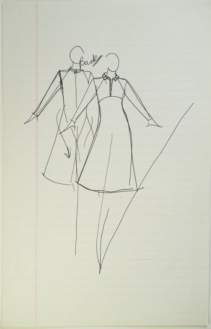 Original Halston pen sketch, product number 00404
