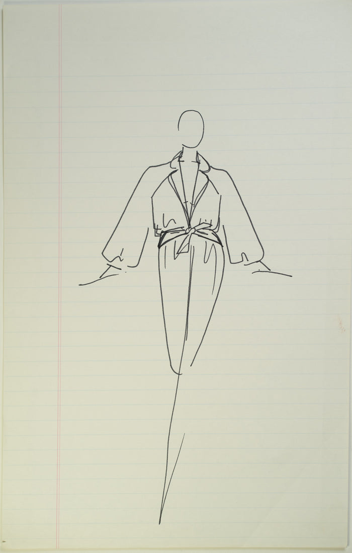 Original Halston pen sketch, product number 00406
