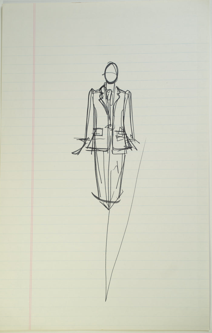 Original Halston pen sketch, product number 00408
