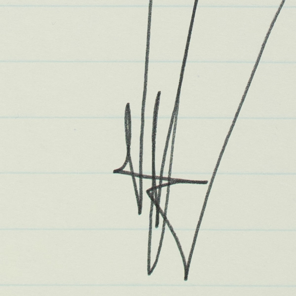 Detail of “Suit Yourself”: a monogram-like mark below the figure