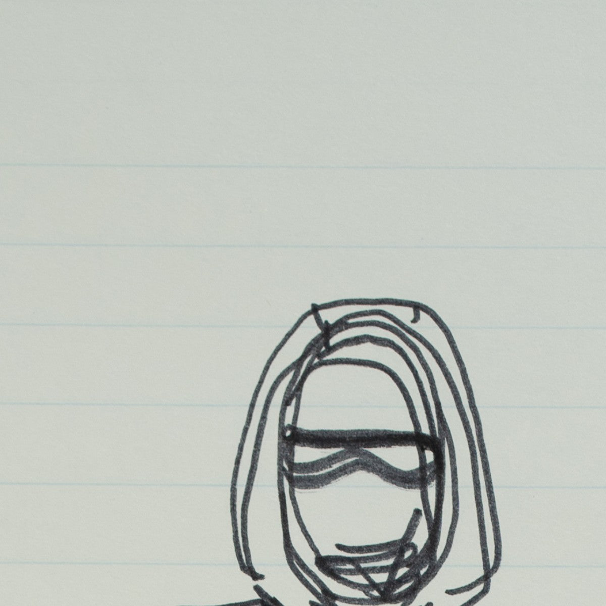 Detail of “Zip Code”: a close view of Halston’s pen line