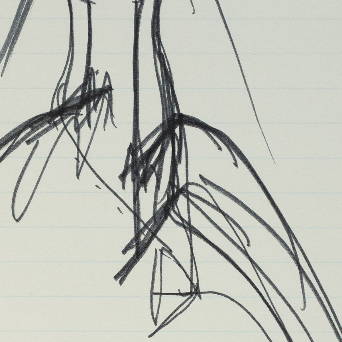 Detail of “Strapless, Not Speechless”: a close view of Halston’s pen line