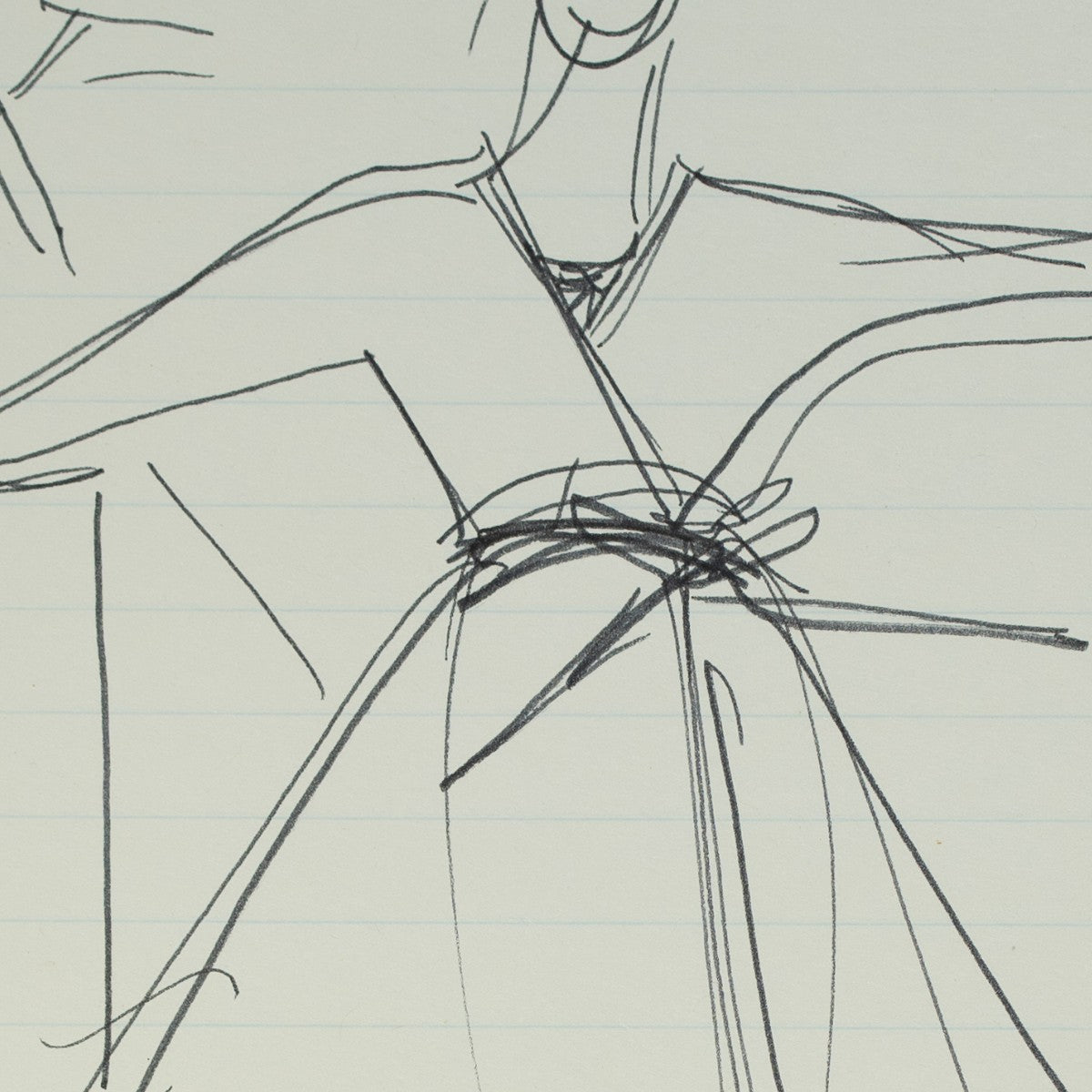 Detail of “Tango Tangle”: a close view of Halston’s pen line