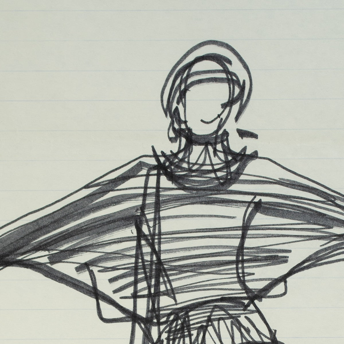 Detail of “Hatch Plan”: a close view of Halston’s pen line