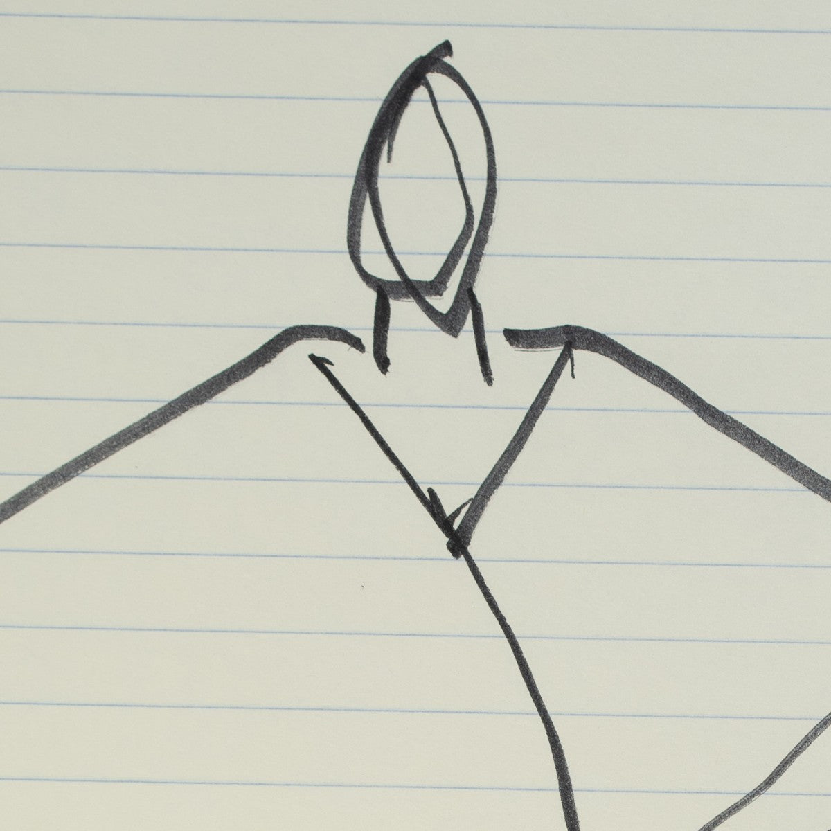Detail of “Go Fly a Kite”: a close view of Halston’s pen line