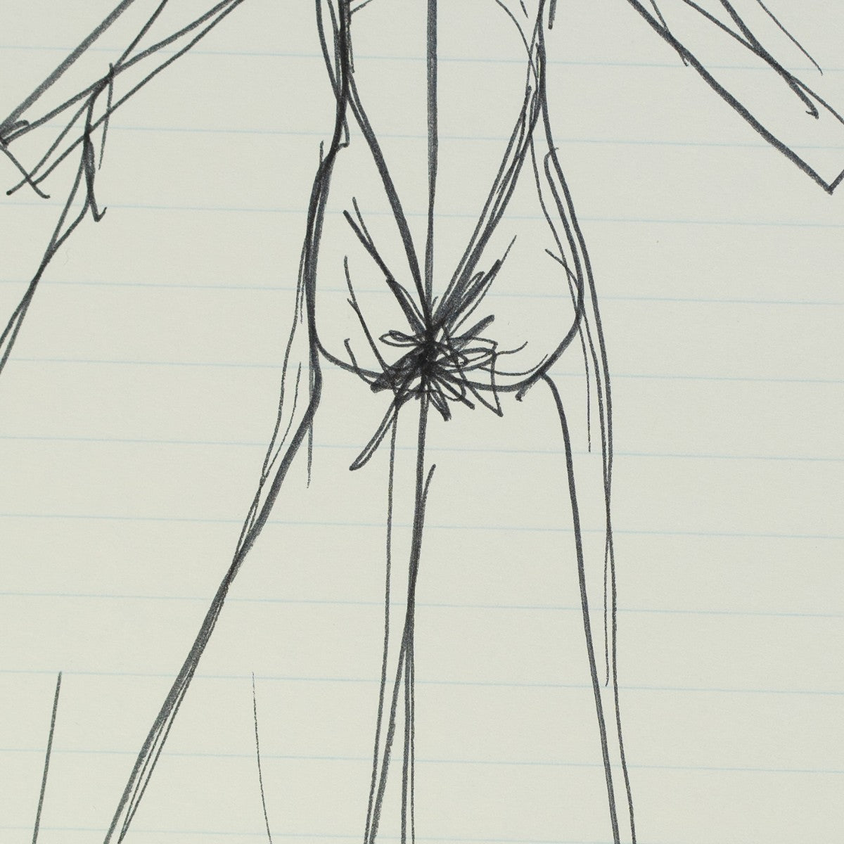 Detail of “Back Talk”: a close view of Halston’s pen line