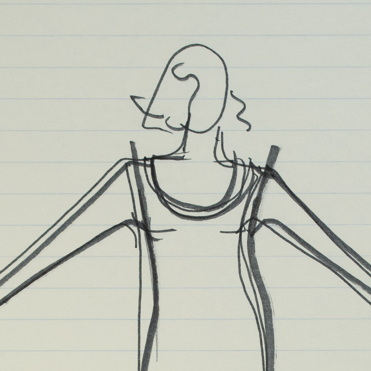 Detail of “Scoop of the Century”: a close view of Halston’s pen line