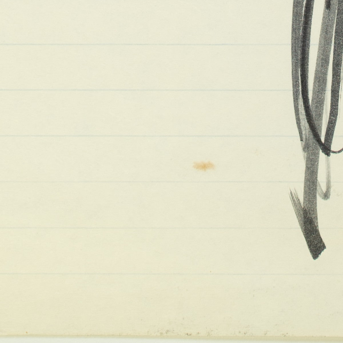 Detail of “Strike a Pose”: a small orange spot on the sheet