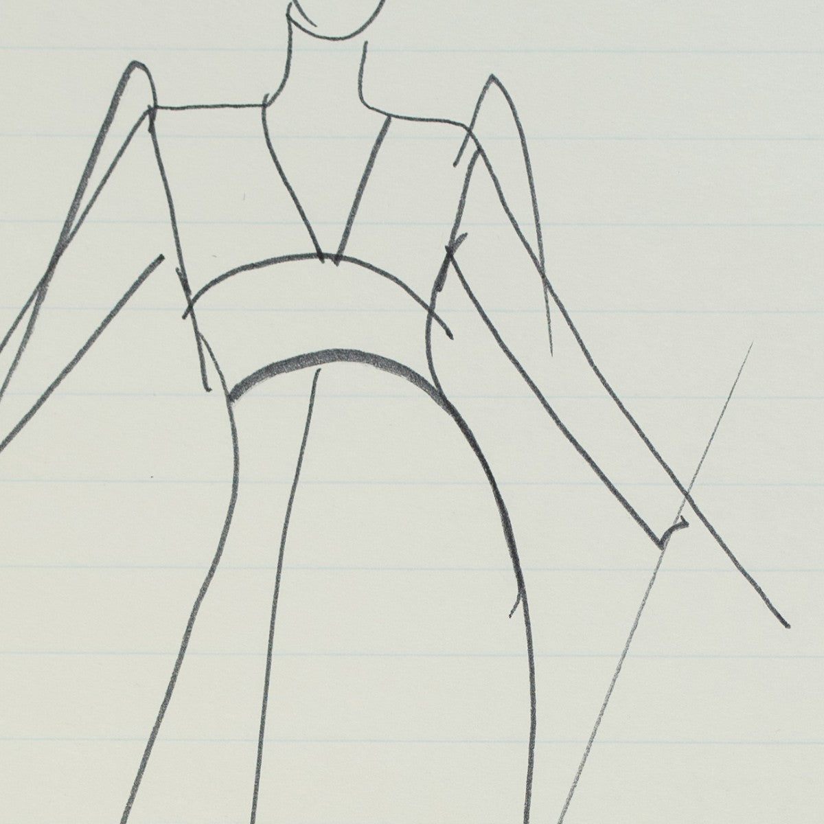Detail of “Plain Spoken”: a close view of Halston’s pen line