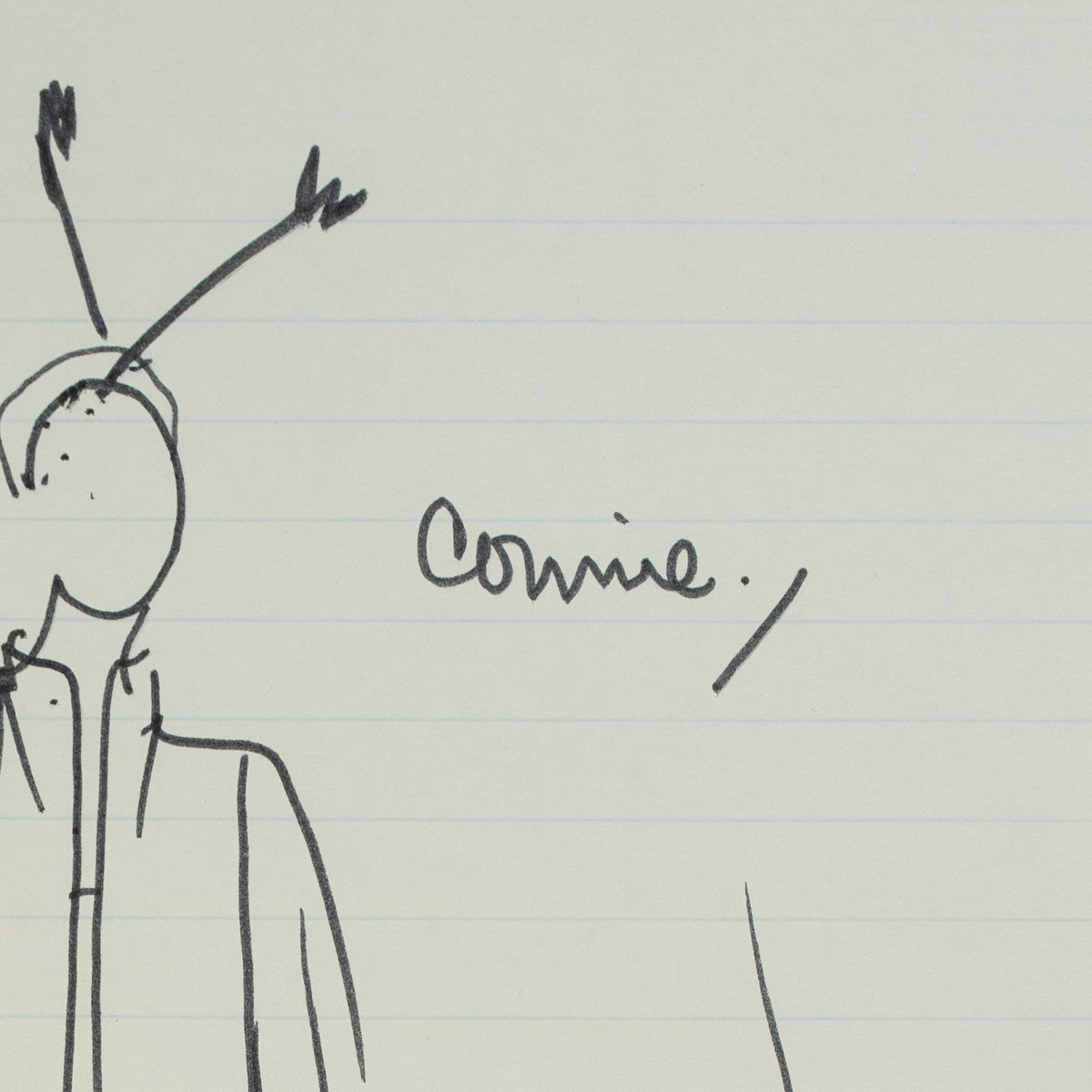 Detail of “Dear Connie”: a handwritten inscription that reads “Connie”