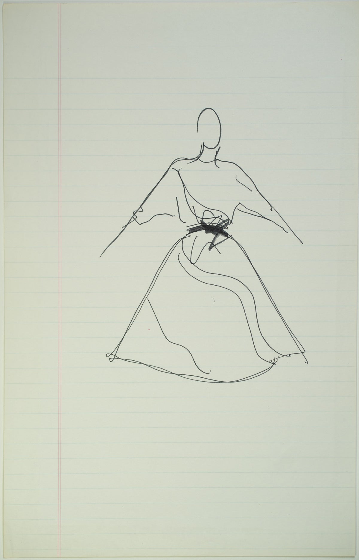 Original Halston pen sketch, product number 00053