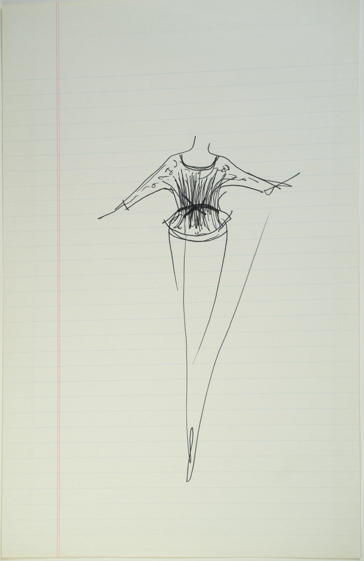 Original Halston pen sketch, product number 00083