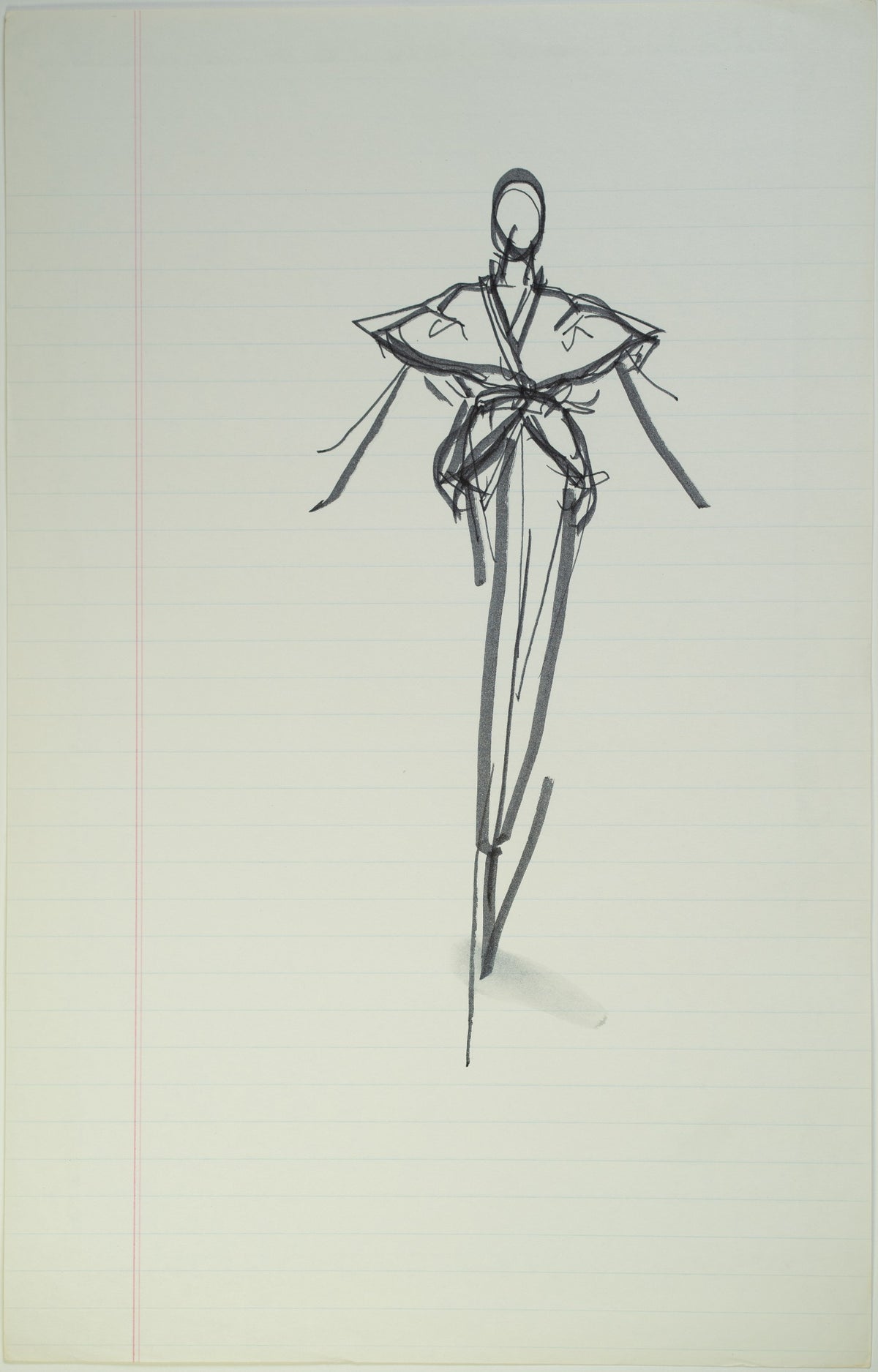 Original Halston pen sketch, product number 00156