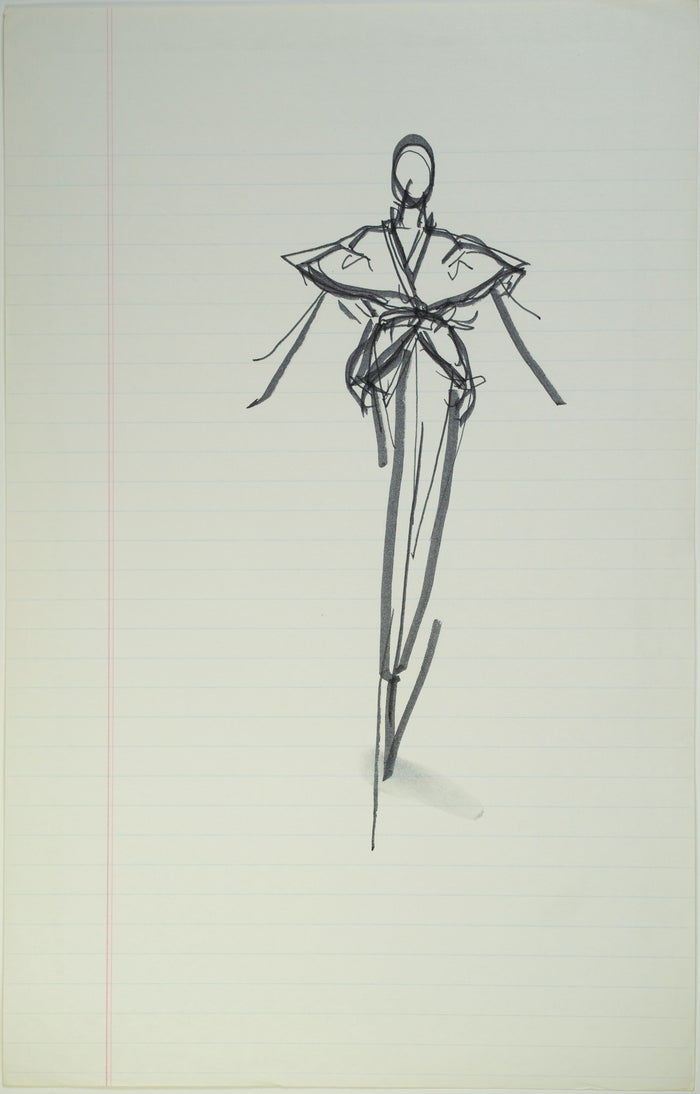 Original Halston pen sketch, product number 00156
