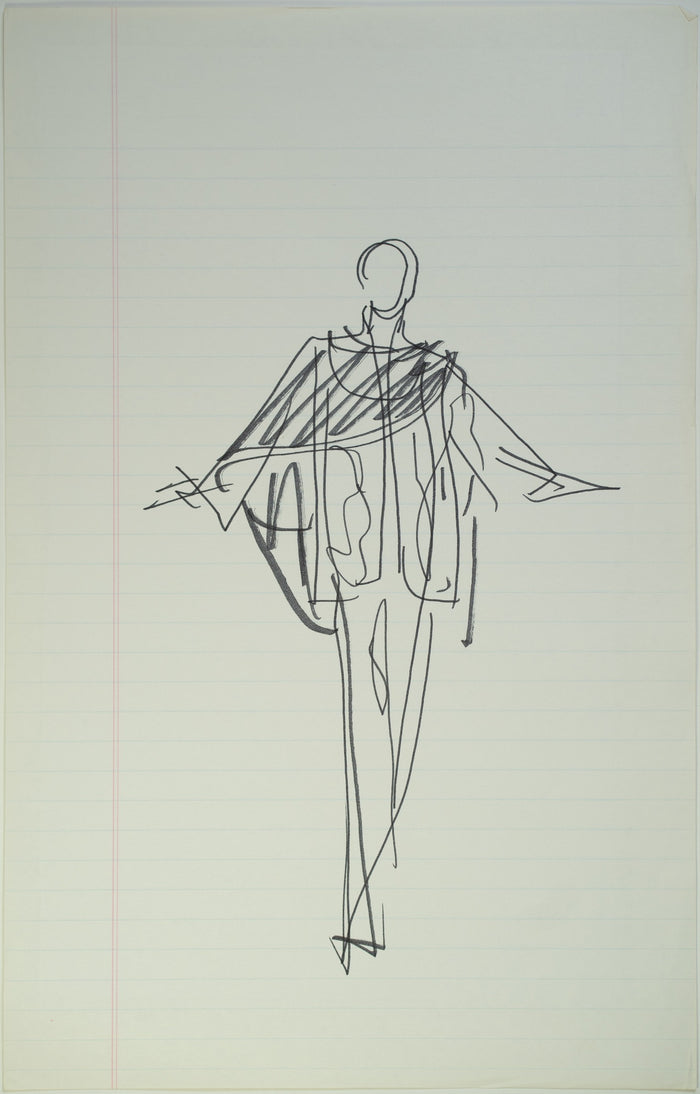 Original Halston pen sketch, product number 00185