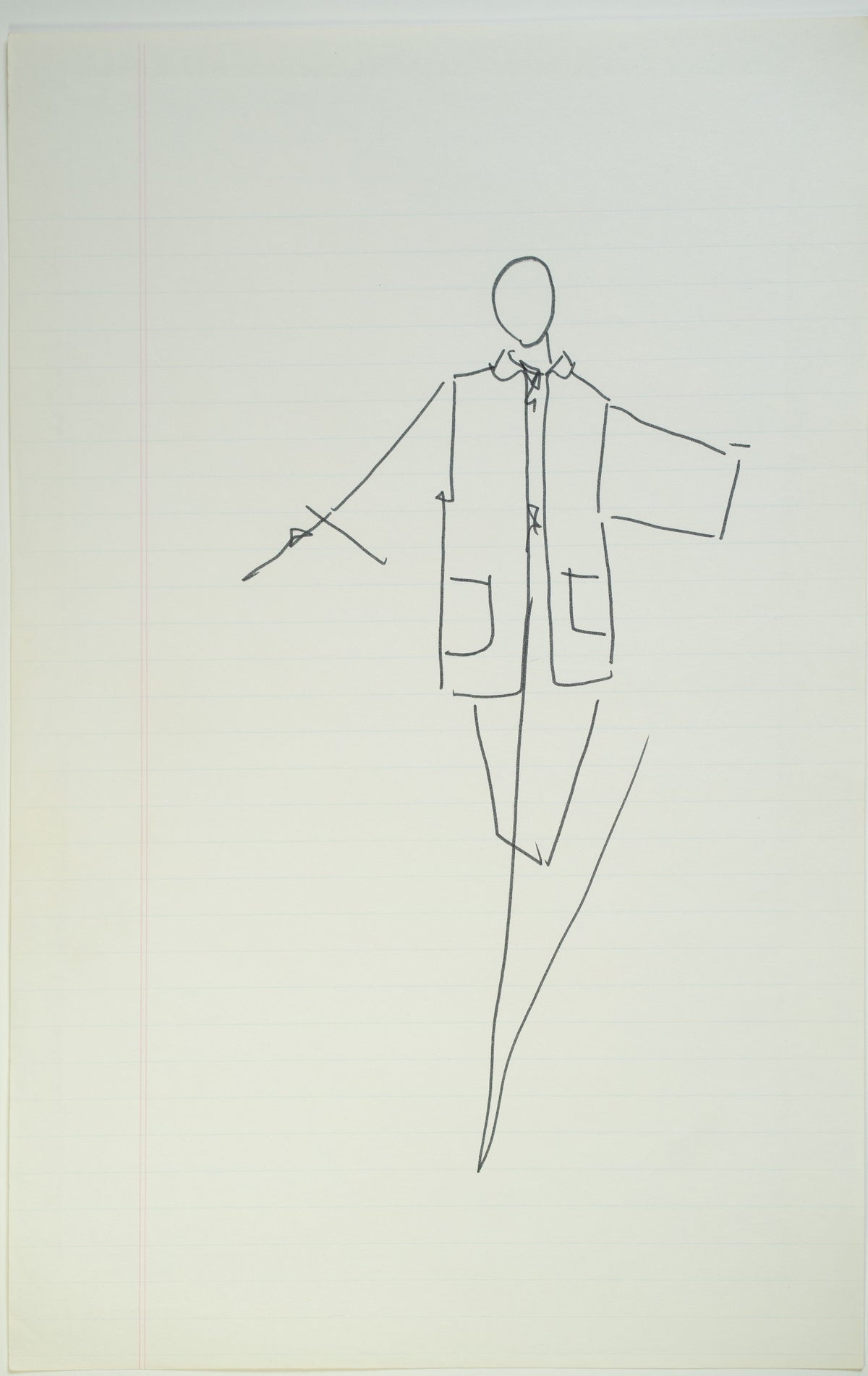 Original Halston pen sketch, product number 00189