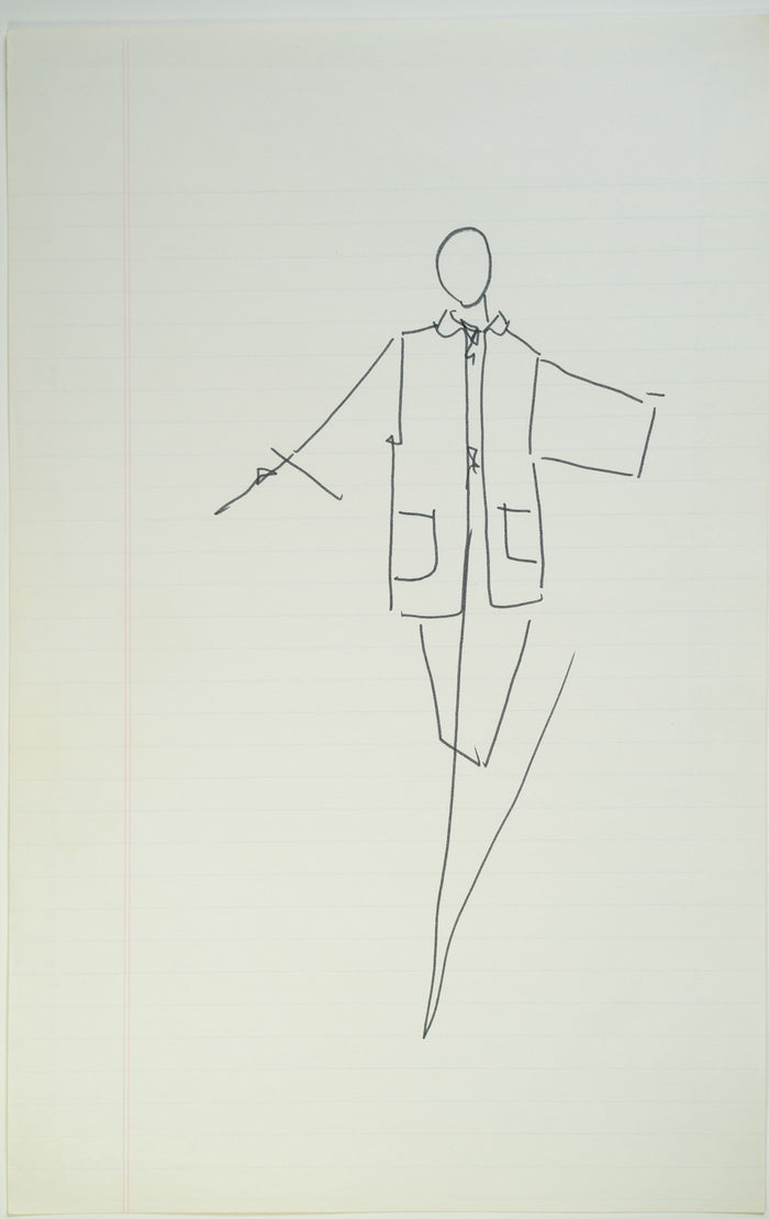 Original Halston pen sketch, product number 00189