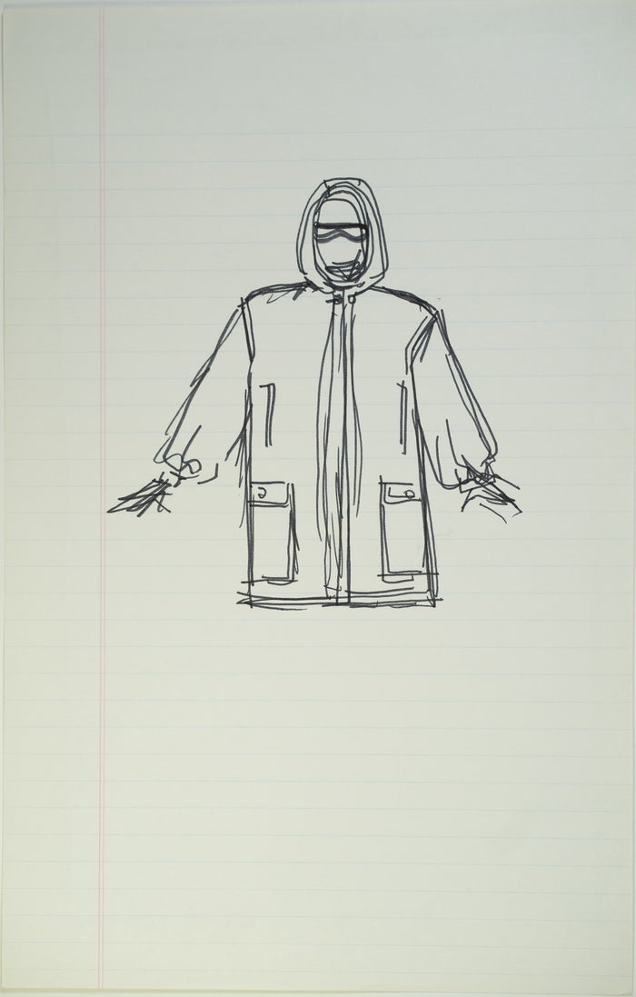 Original Halston pen sketch, product number 00215