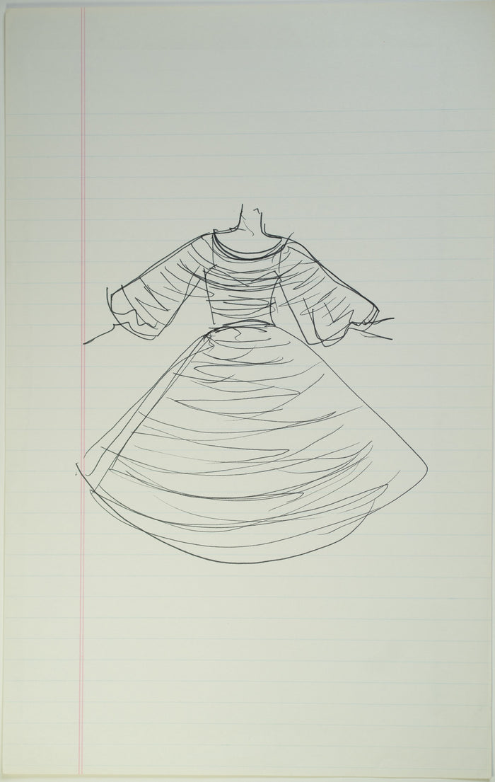 Original Halston pen sketch, product number 00239