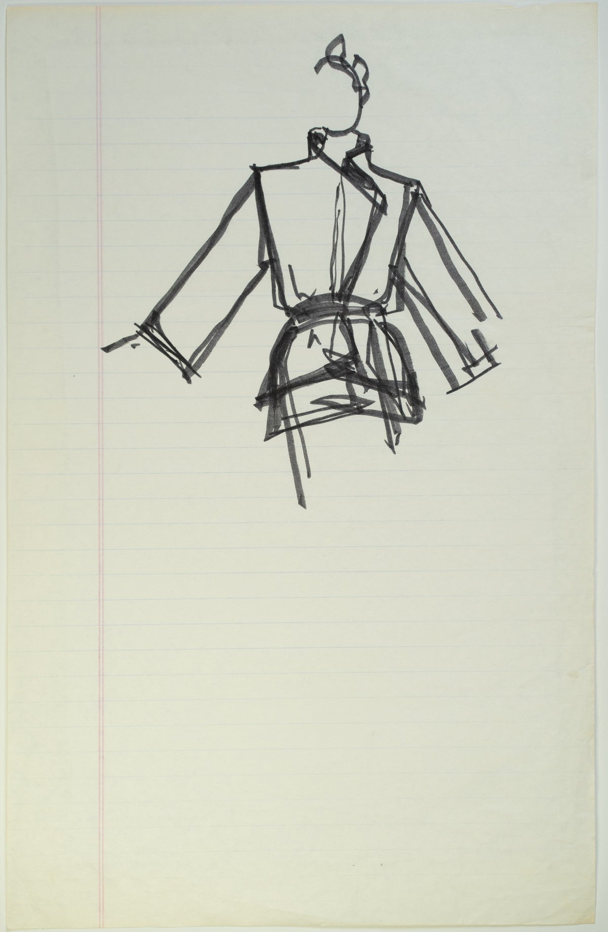 Original Halston pen sketch, product number 00277