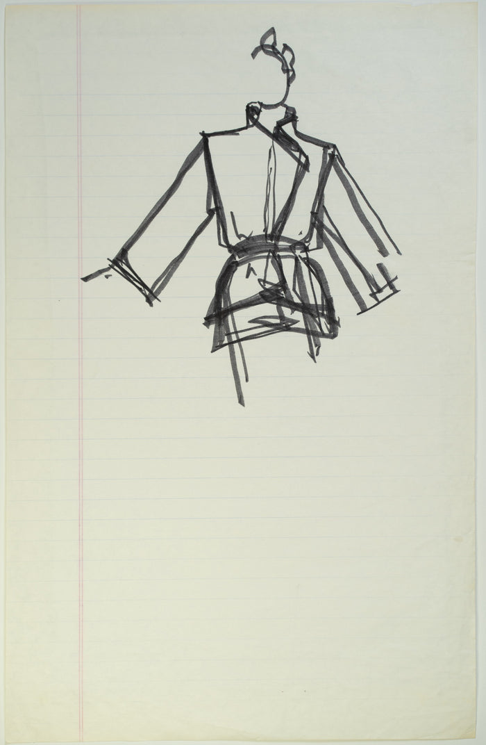 Original Halston pen sketch, product number 00277