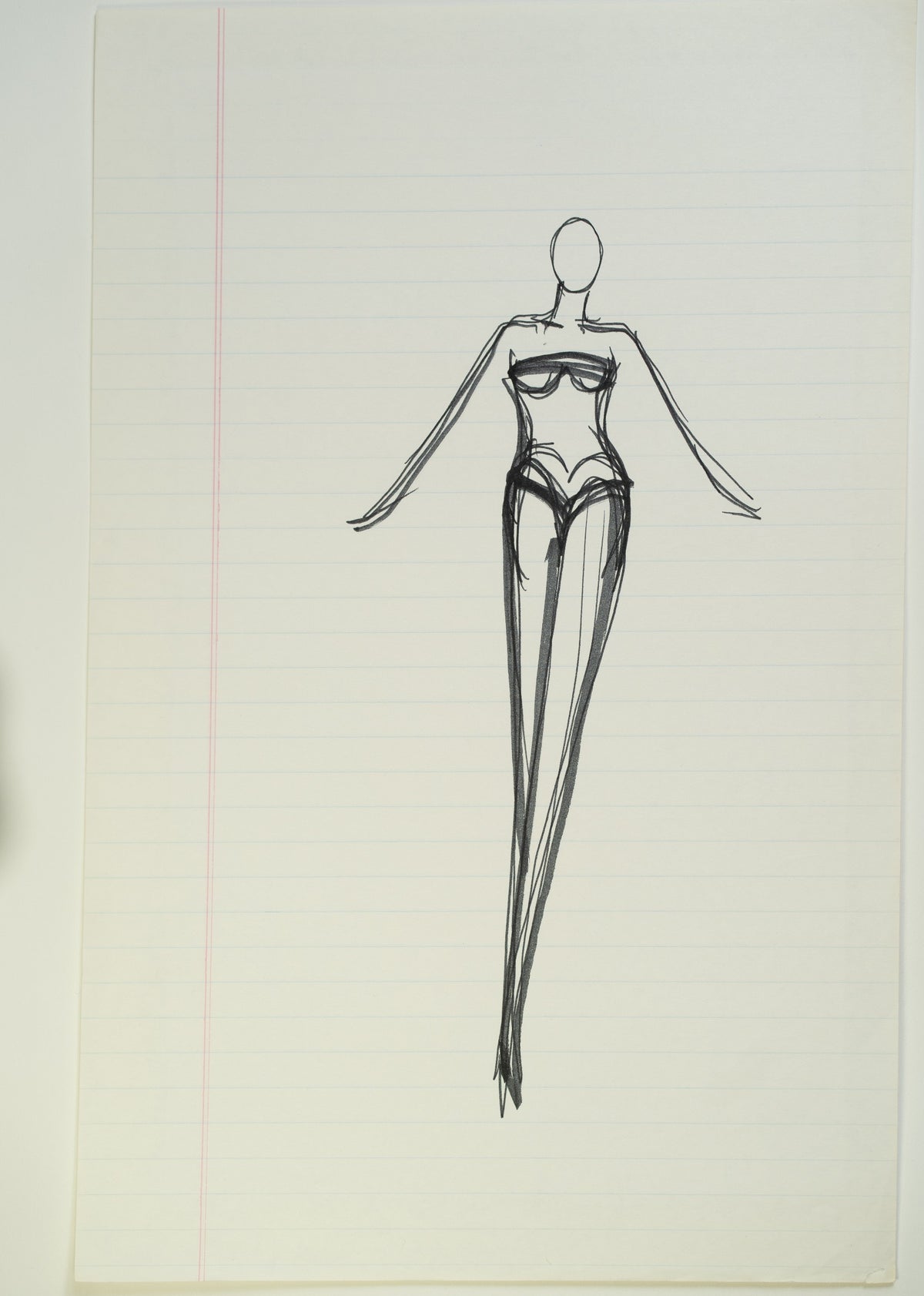 Original Halston pen sketch, product number 00317