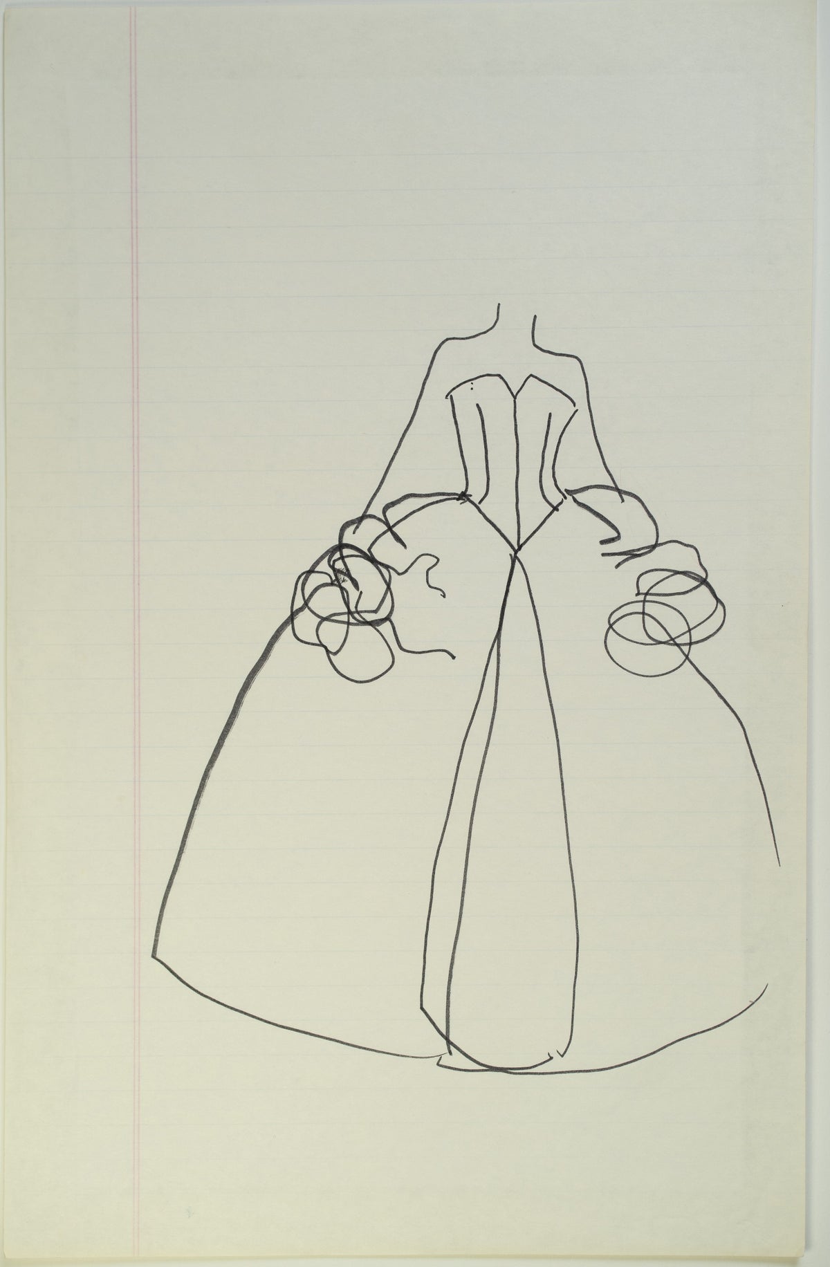 Original Halston pen sketch, product number 00354