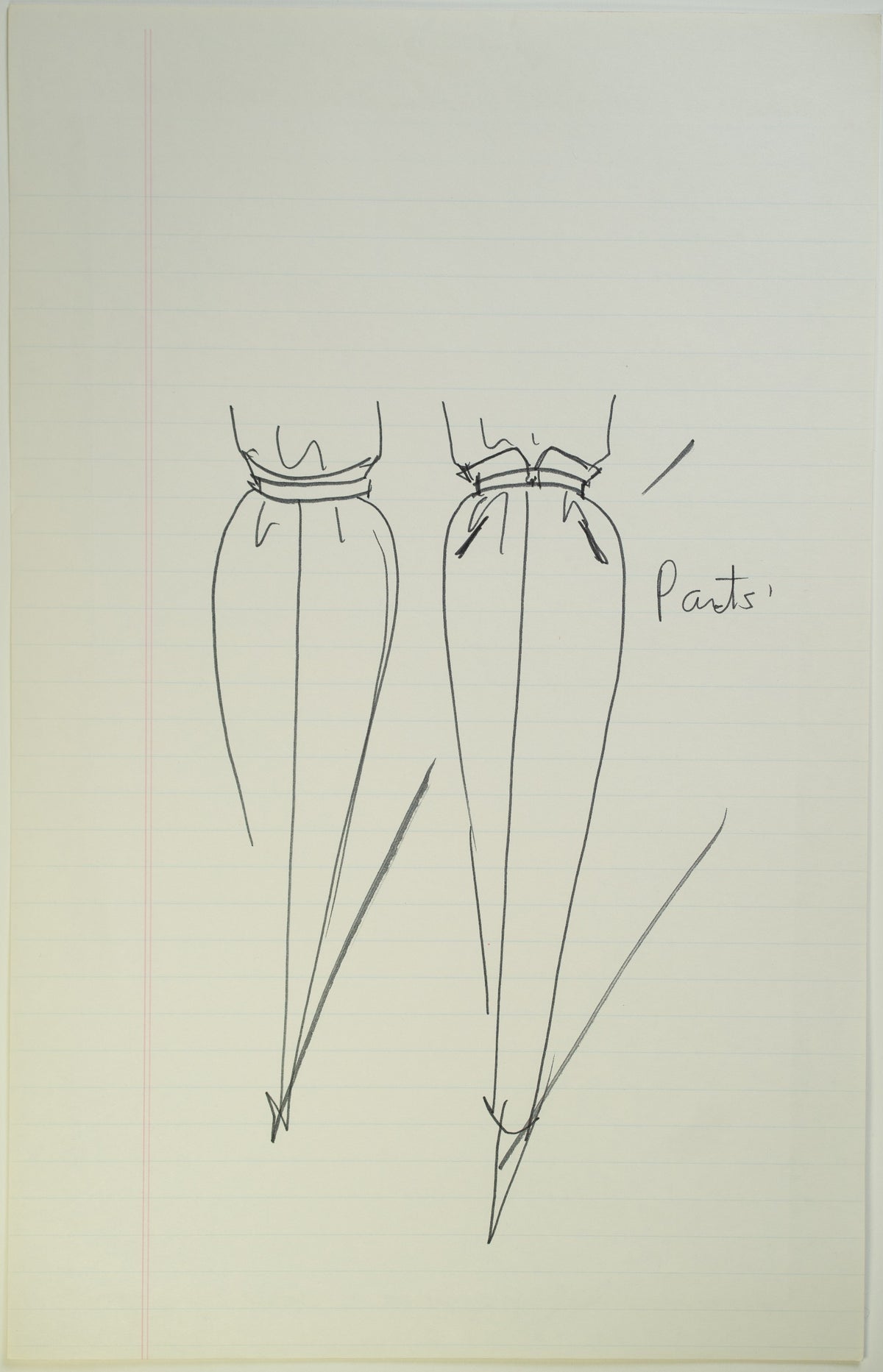 Original Halston pen sketch, product number 00396